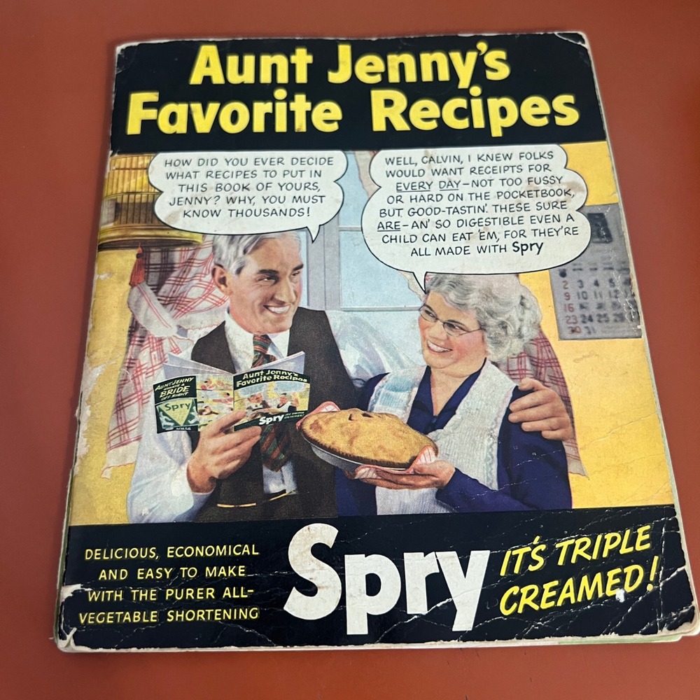 Vintage Aunt Jenny's Favorite Recipes Spry Shortening Cookbook Advertising 1930s